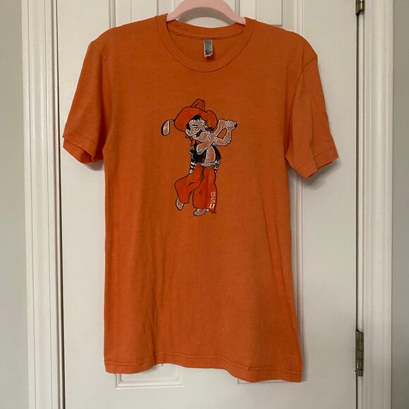 OSU • Orange Oklahoma State Gold Swinging Pete Short Sleeve Tee T-Shirt - Picture 2 of 5